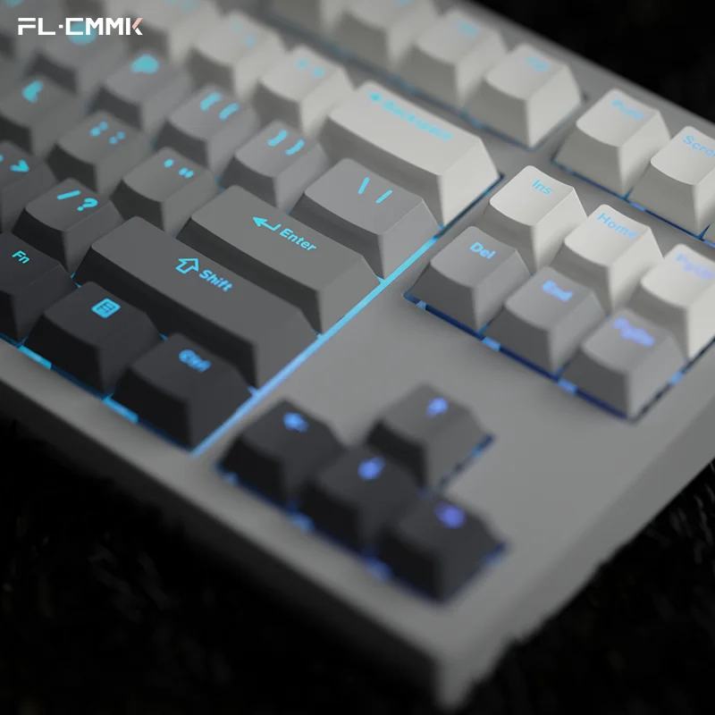 Mechanical Keyboard Gradient PBT Keycaps Light Shine Through Front Print Polar Day Backlit RGB 61 68 75 84 87 89 96 100 108 Keys