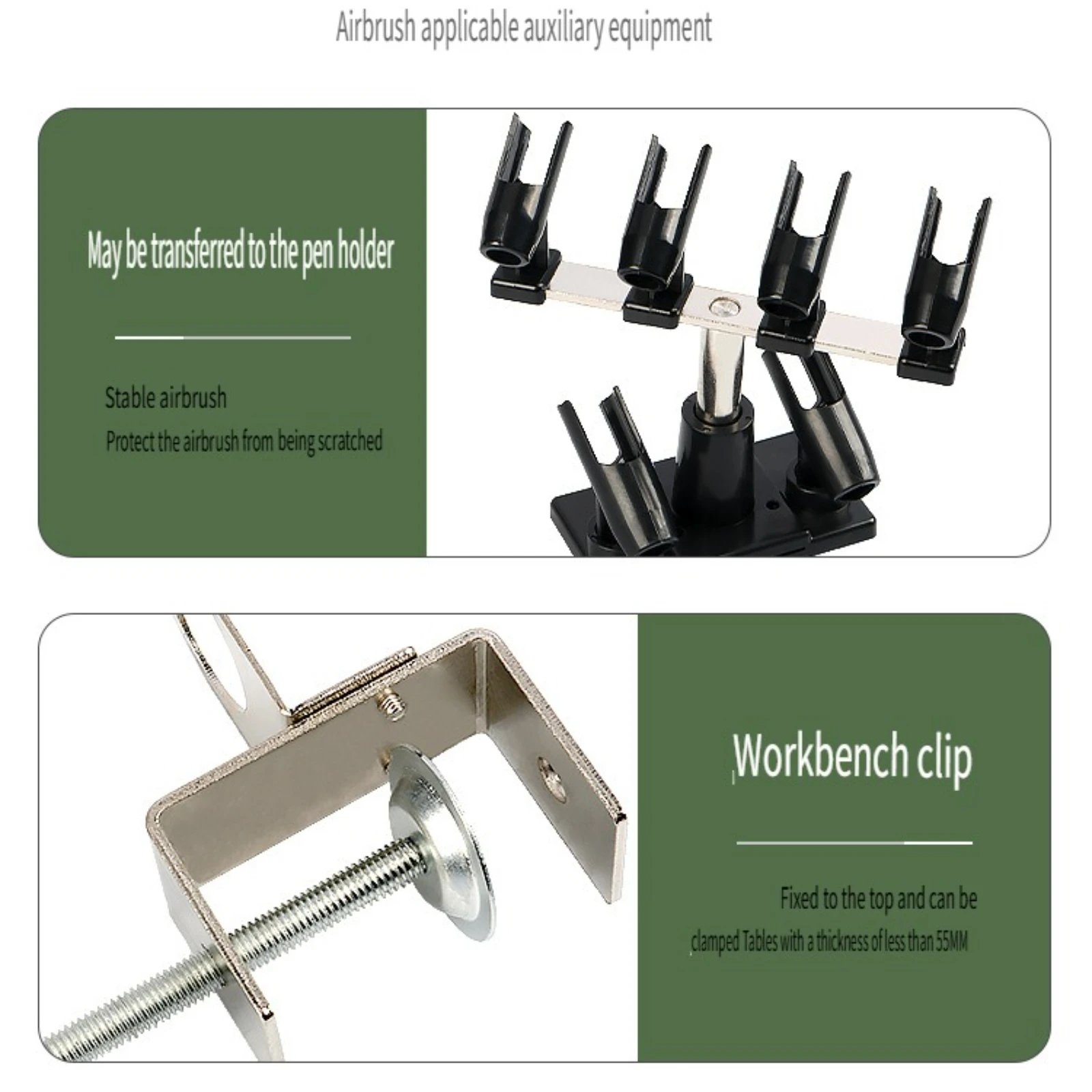 Estação profissional de suporte para airbrush, kit de suporte aerográfico com 6 pistola de pulverização, bancada de mesa com suporte para airbrush,