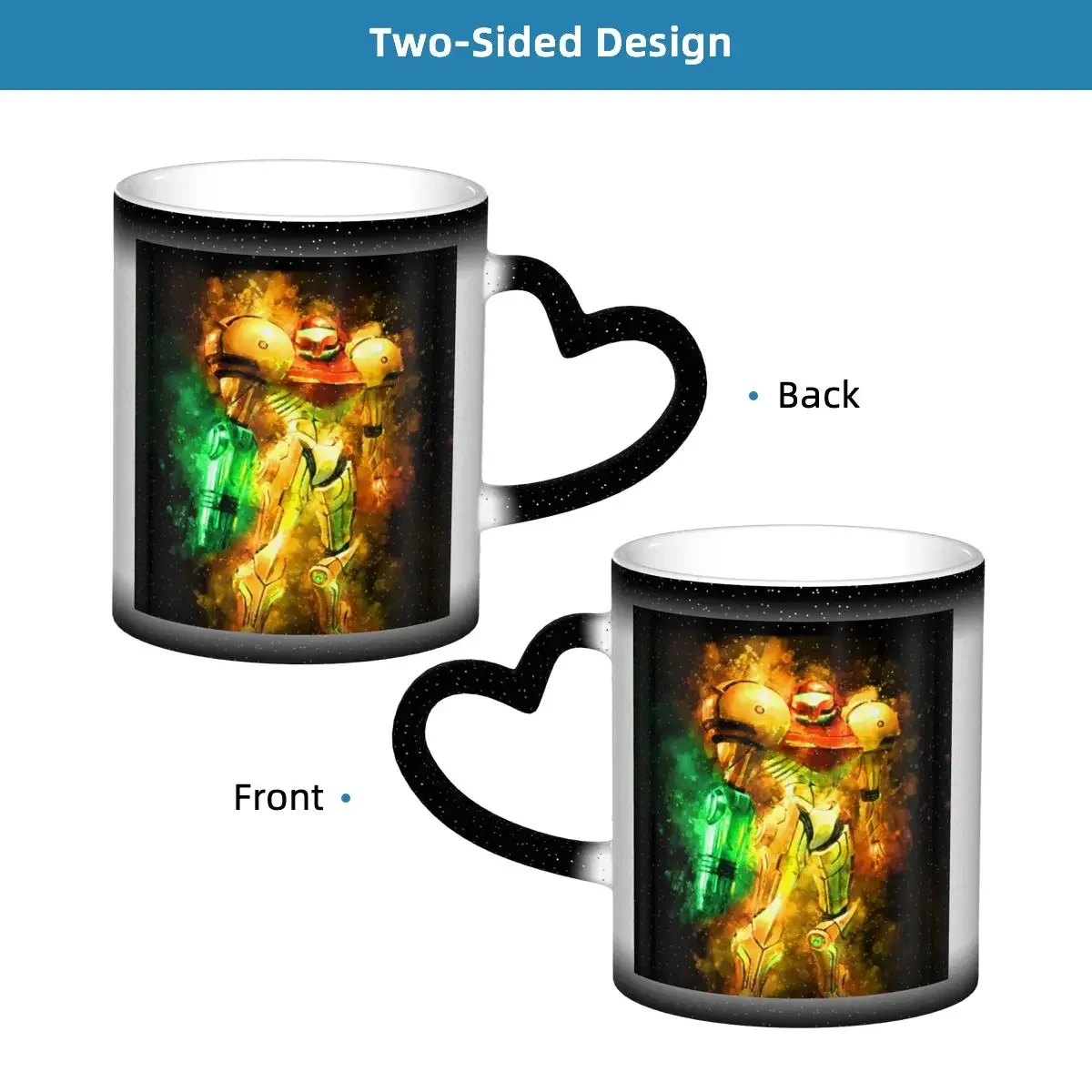 Metroid Samus Aran Prime Hunter (3) Mug Funny Ceramic Coffee Cups Tea Mugs Milk Cup Drinkware Gift for Woman Man view 2
