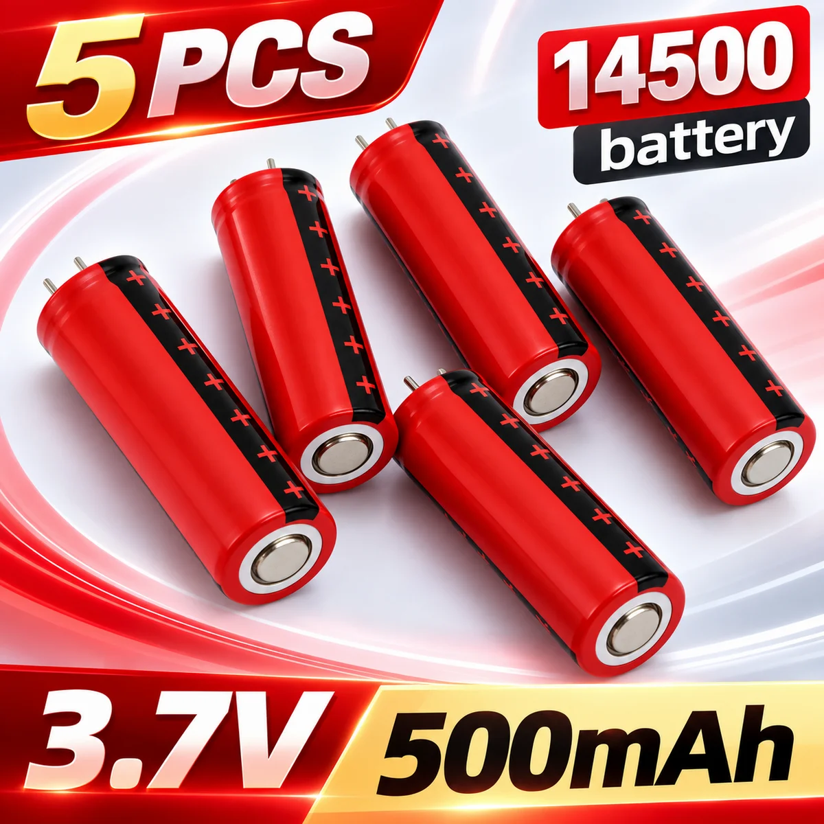 14500 LiFePO4 Rechargeable Battery 3.2V 500mAh Lithium Iron Phosphate Cell for Electronic Toys and DIY Devices Stable Power Pack