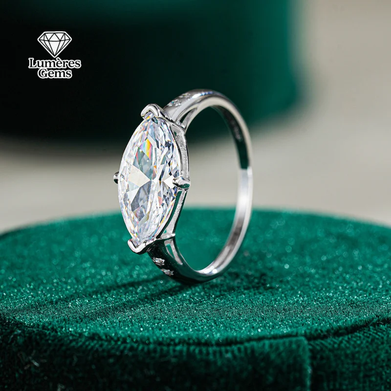 

LumièRe Gems Platinum PT950 Morganite Diamond Ring - Oval-Shaped For Women - 3 Carats - Extremely Beautiful - Ideal Wedding Gift