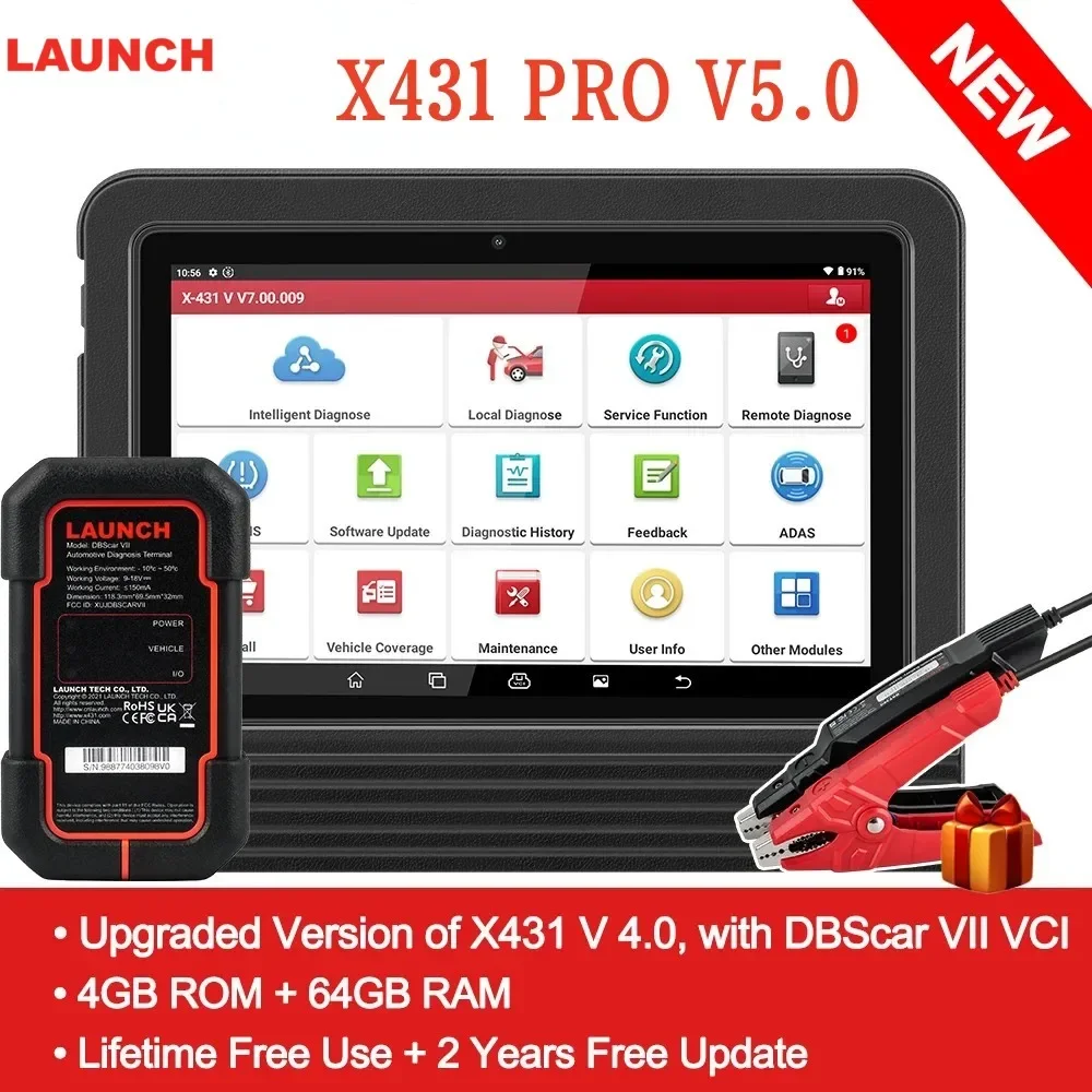 

LAUNCH X431 PRO V5.0 Car Diagnostic Tools Auto OBD2 Scanner Full System ECU Coding Active Test Guide Function pk X-431 V 4.0