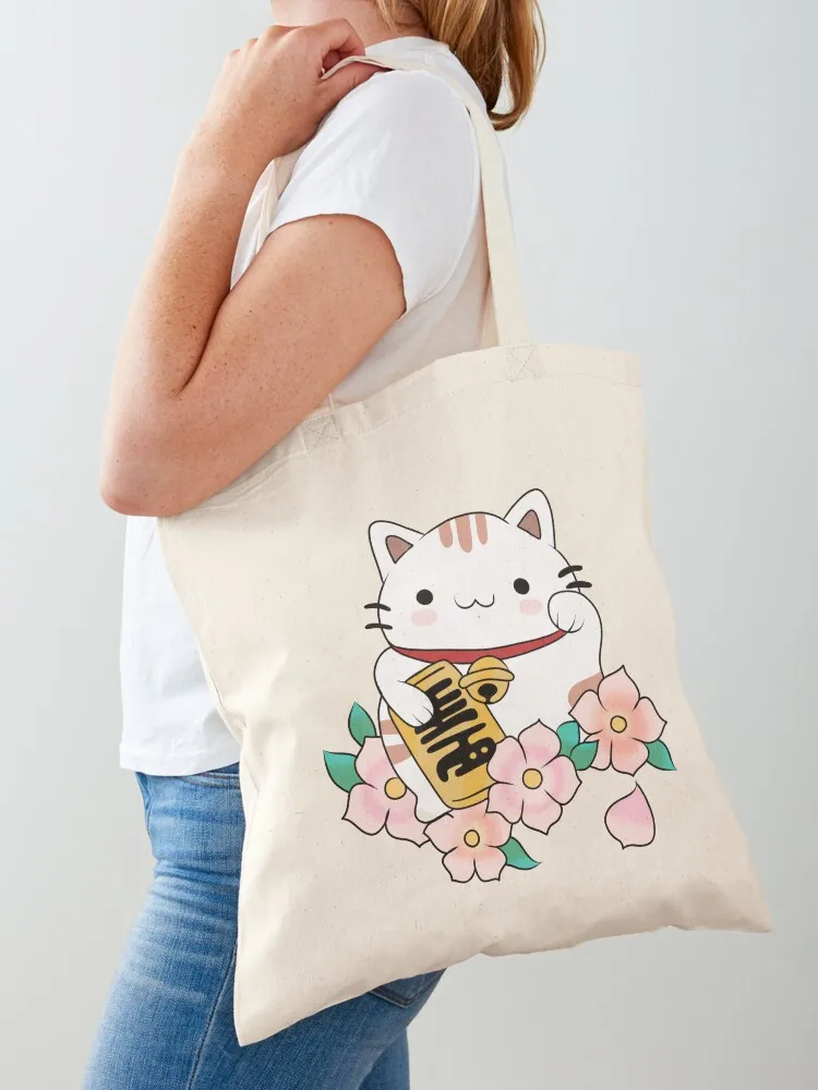 

Lucky Cat Tote Bag personalized tote bag bags woman 2025 custom fabric bag ecological bags