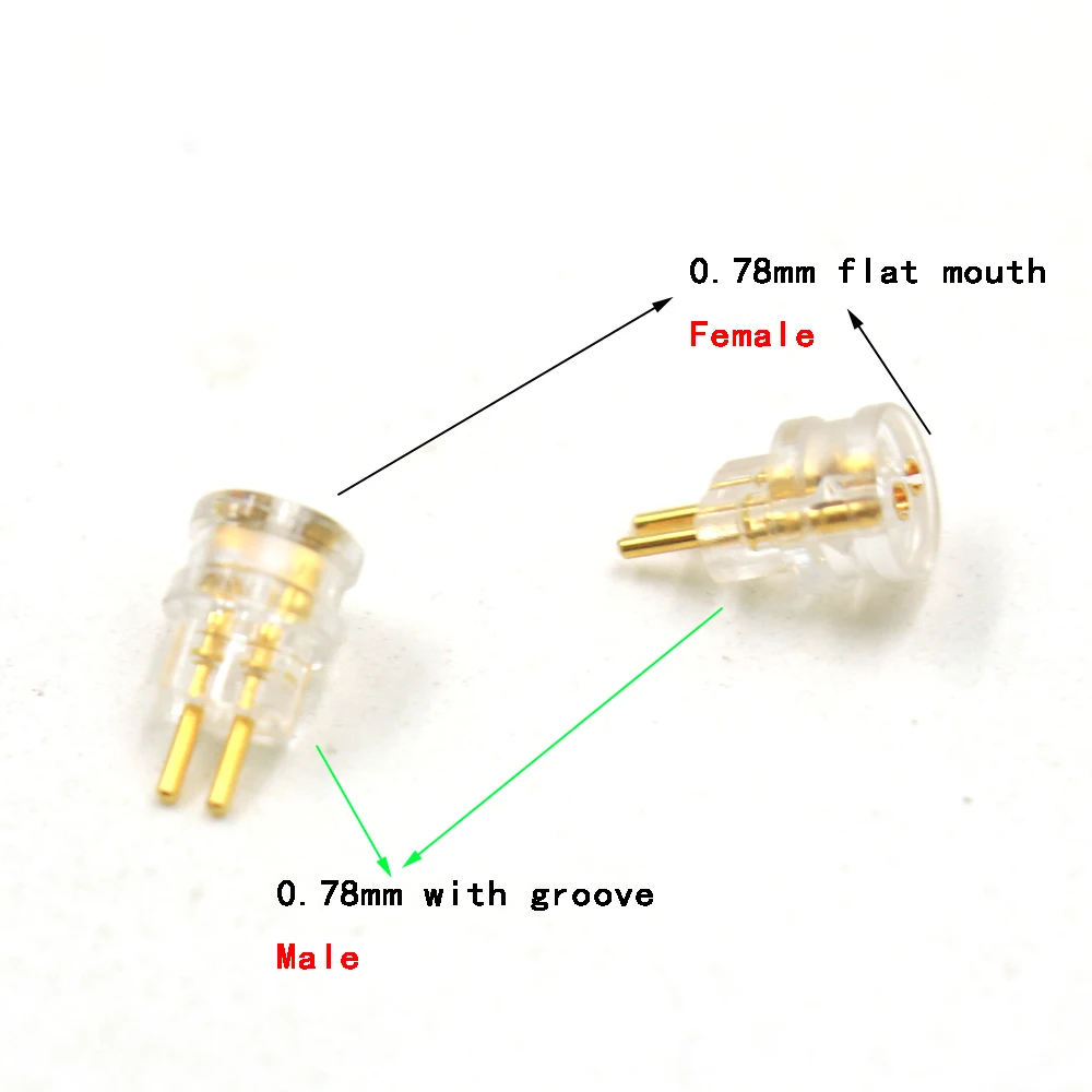 Pair 0.78mm (with groove) Male to 0.78mm (flat mouth) Female Converter Adapter Protective Cap