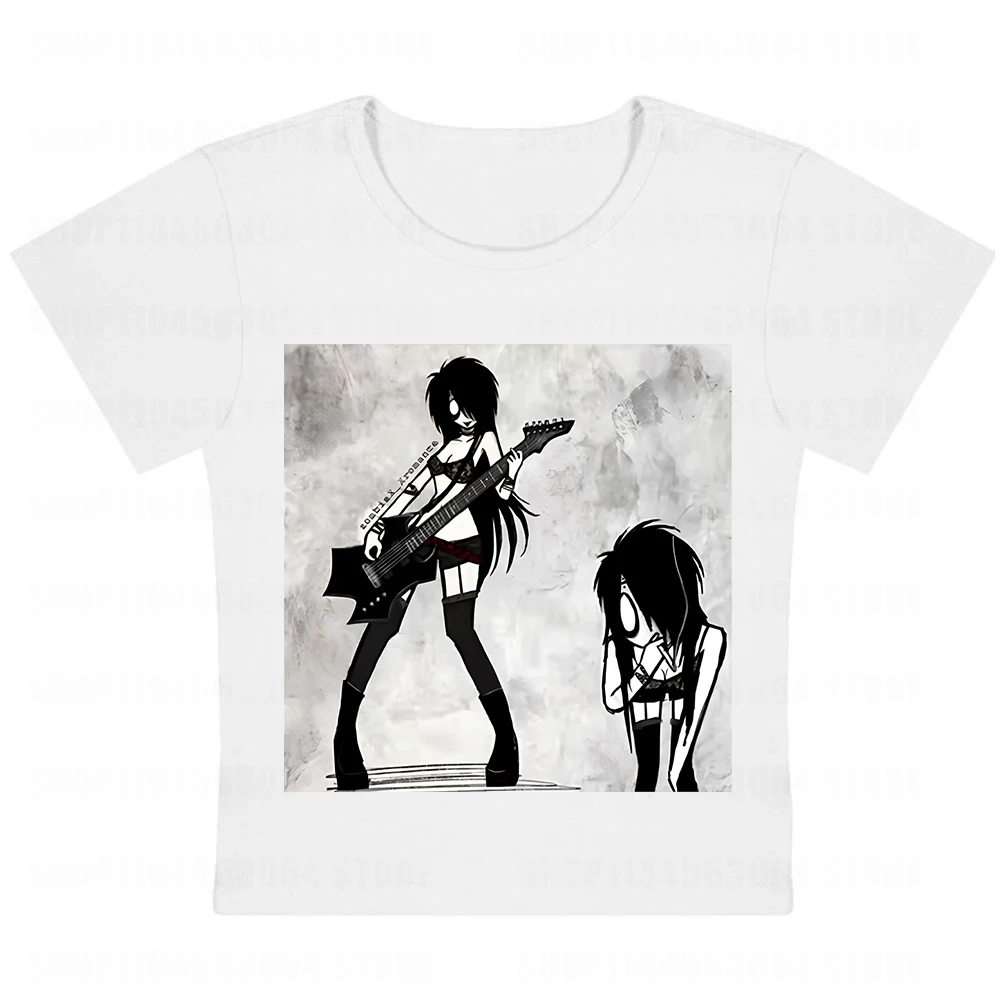 스타일 미학 여성 빈티지 고스 캐주얼 하라주쿠 탑 편지 인쇄 베이비 탱크 루즈하고 슬림 피트 캐주얼 스타일 락 소녀