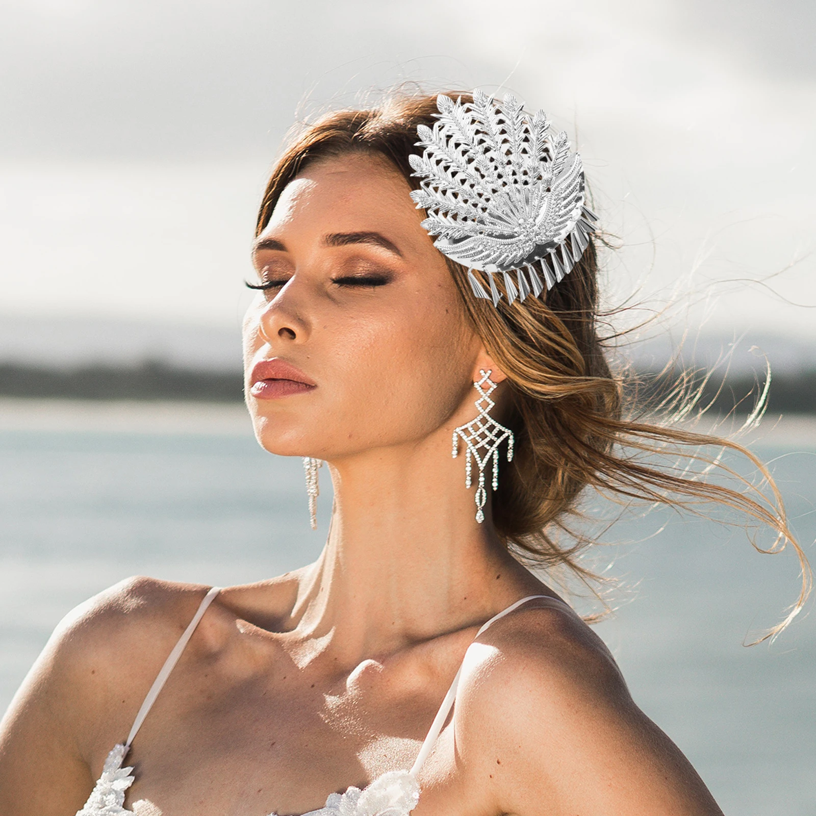 

Phoenix Tassel Hairpin Ethnic Silver Style Stage Performance Decorative Hair Accessories Women Girls Headdress Clip