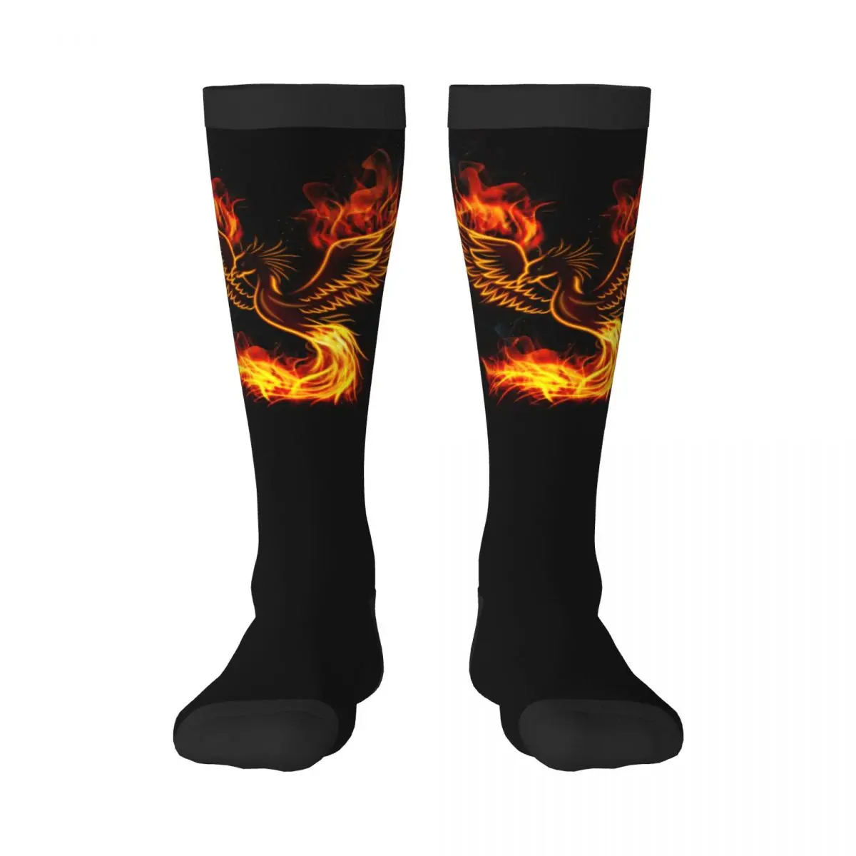 Unisex Socks Fire Burning Phoenix Bird Casual Socks Harajuku Business Long Socks