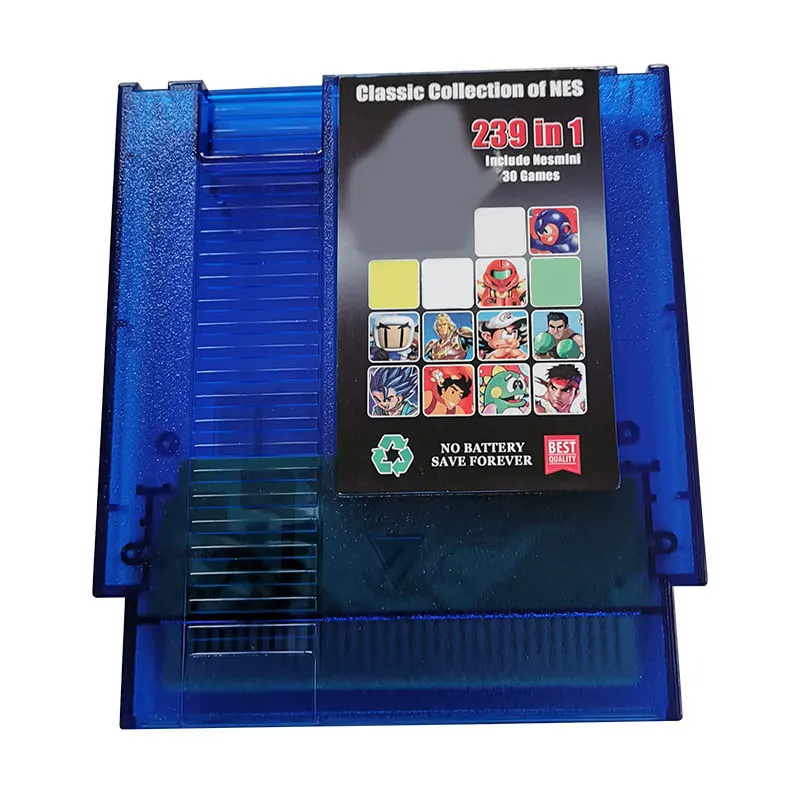 239in1Translucent blue-Game Cartridge For Console Single card 72 Pin NTSC and PAL Game Console