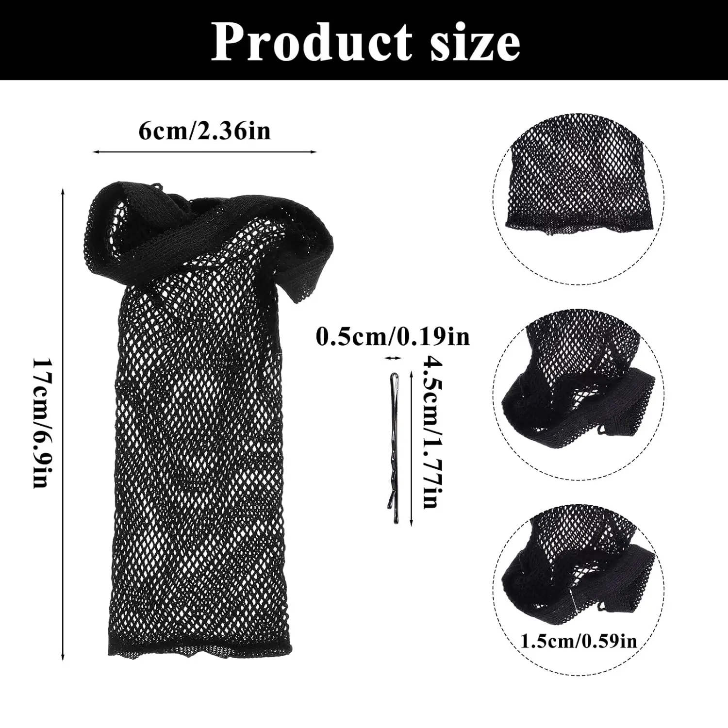 9 Pieces Hair Net With Hairpin for Wig Mesh Wig Cap Non Slip Hair Net Long Hairs Wigs Cap With Hairs Clips for Women Men Daily