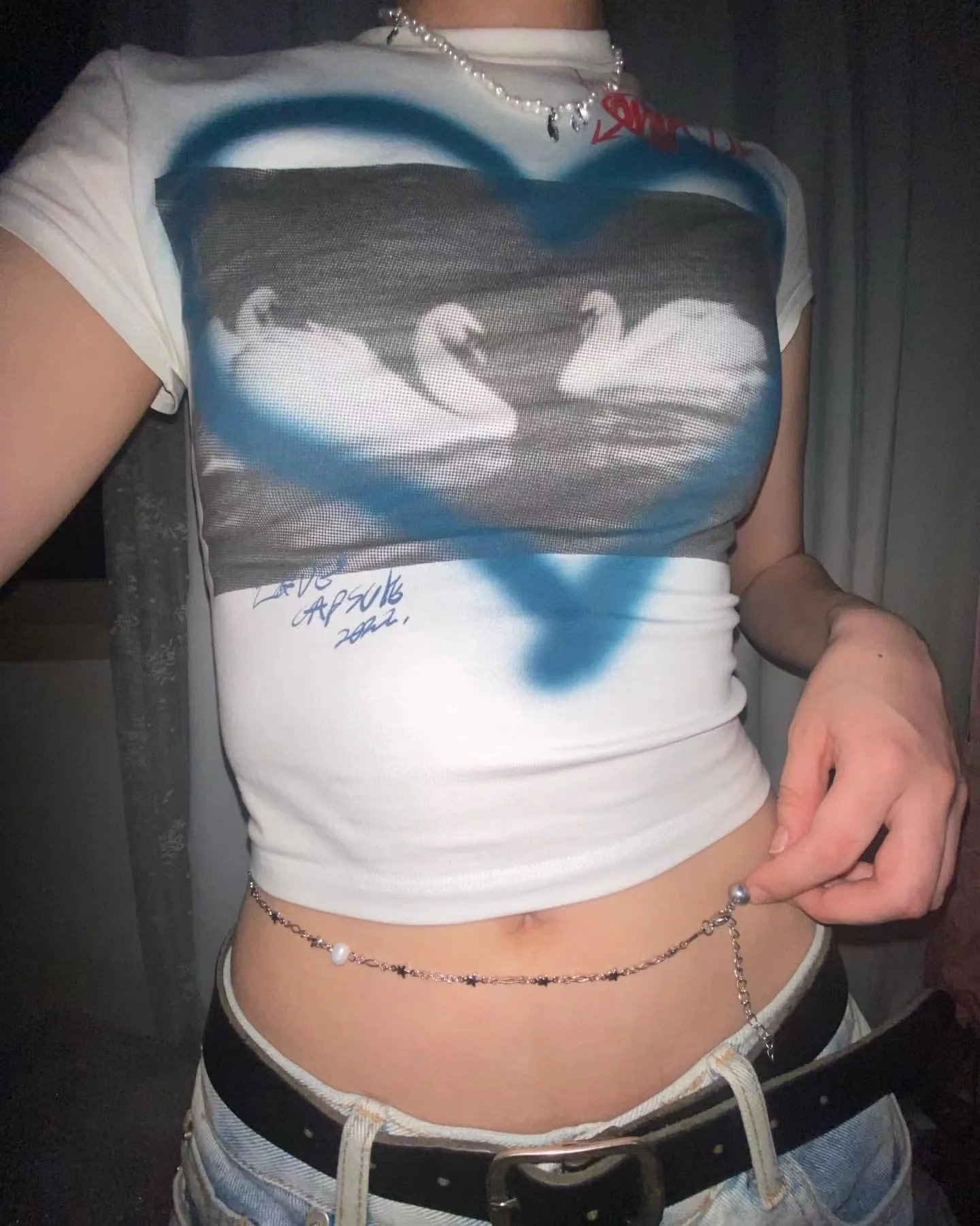 Y2k Harajuku Fairy Grunge Gothic Aesthetic Crop Top T-shirts 2000s Streetwear Harajuku Goth Short Sleeve EMO Slim Summer T-shirt