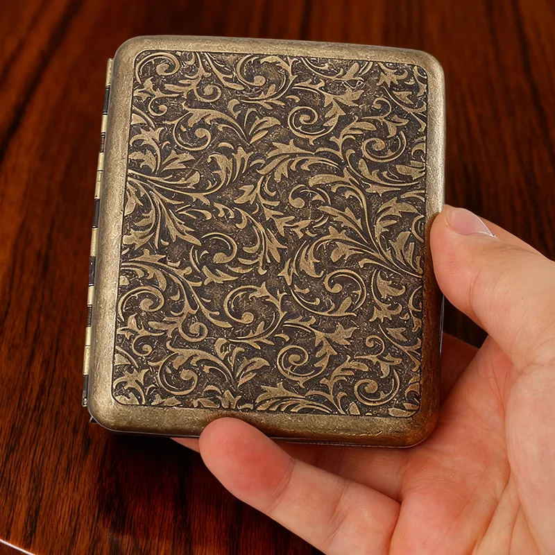 علبة السجائر المعدنية صندوق خمر علبة السجائر المحمولة صندوق تخزين خزان التبغ الرجعية مكافحة الضغط خزان مقاوم للرطوبة