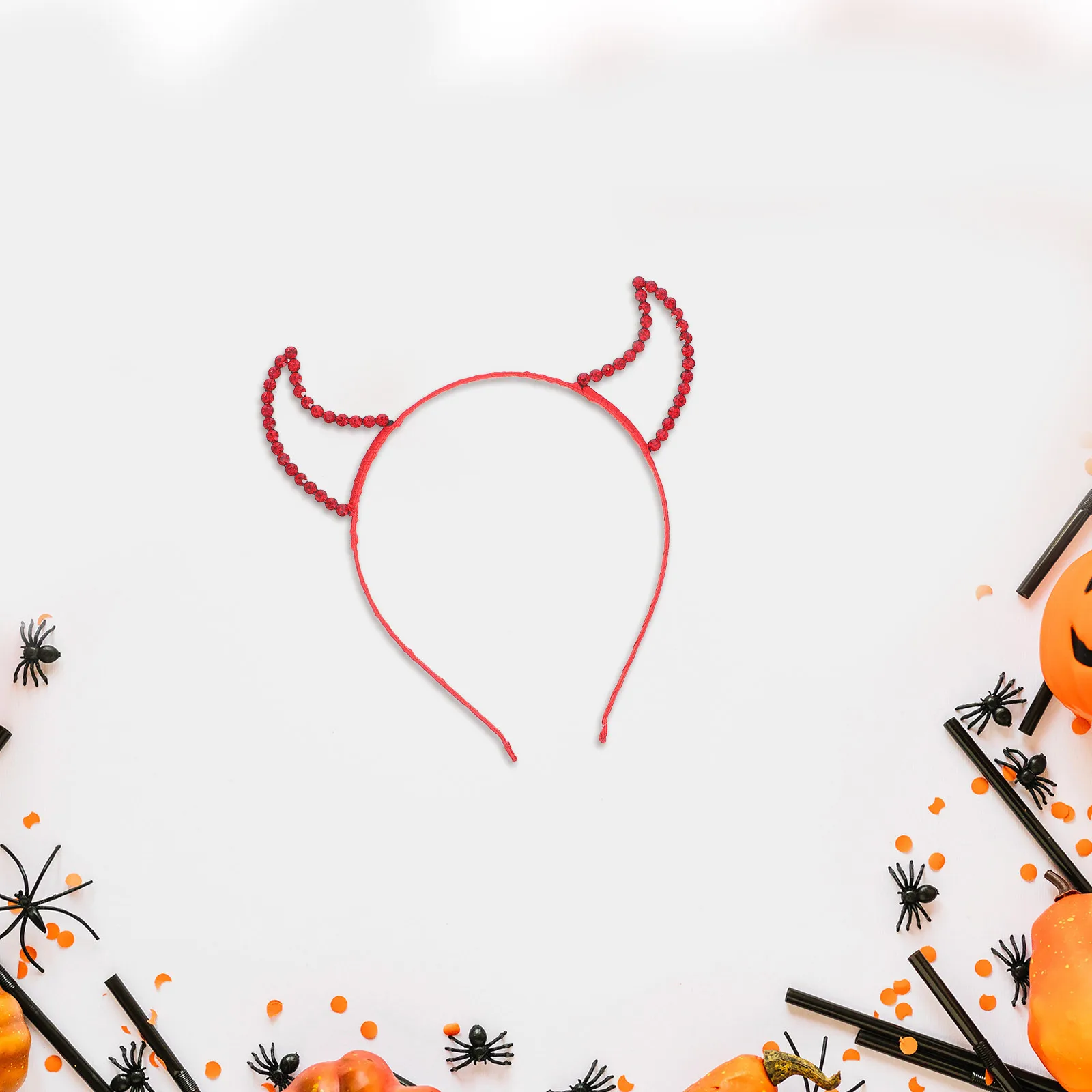 

2 шт., головной убор со стразами и рогом дьявола, аксессуары для костюмов на Хэллоуин, вечерние легкие прочные маскарадные повязки на голову