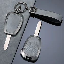Metal Leather Key Case for Chrysler Voyager Pacifica 300c PT Cruiser Dodge Caliber Avenger Jeep Grand Cherokee Compass Patriot