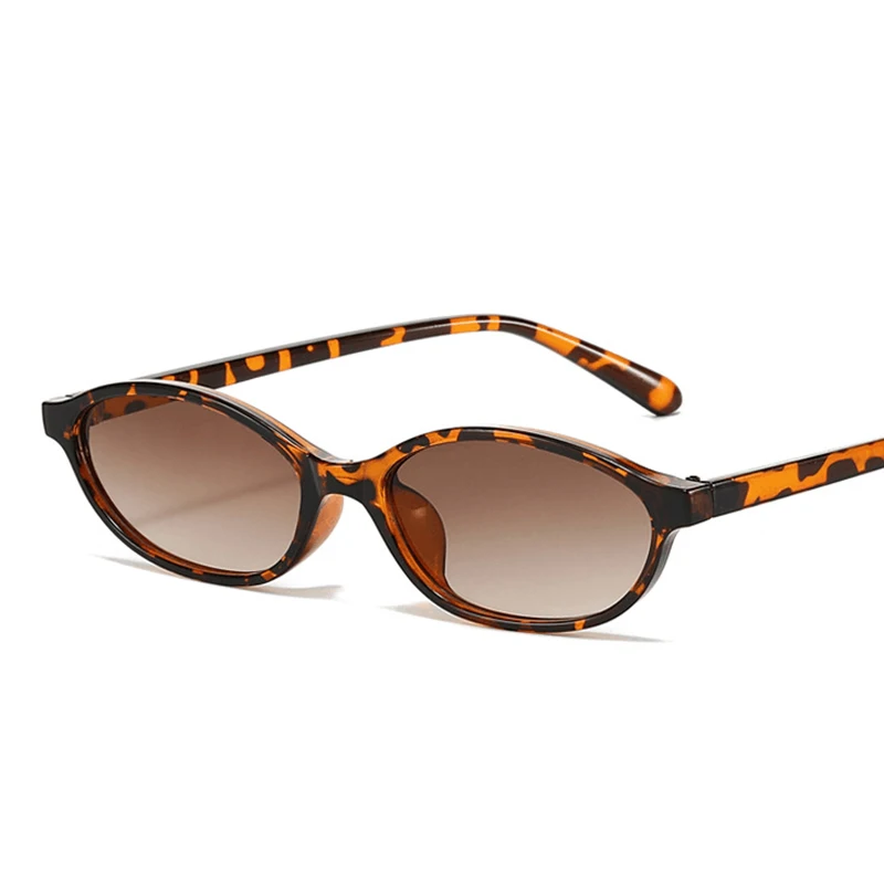 2024 gafas De Sol De leopardo marrón para mujer, gafas De Sol De marca a la moda con montura pequeña, gafas ovaladas Retro para mujer, gafas De Sol