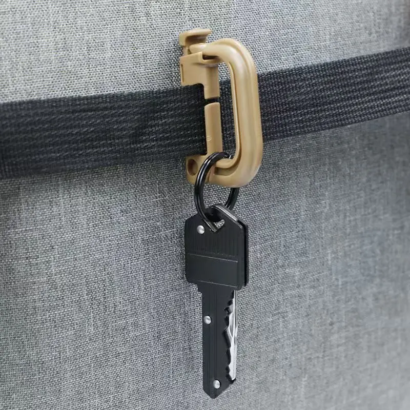 Tactical D-Ring Carabiner – Plastic Locking MOLLE Buckle, Heavy Duty Clip Hook for Outdoor Hiking, Military, EDC, Camping view 3