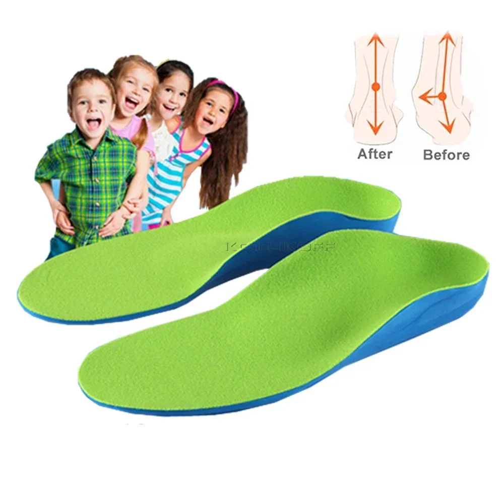 Kids Children's Orthopedic Pad Insoles For Feet Flat Foot Arch Support Orthotic Shoes Sole Correction Relieve O/X Legs Insoles