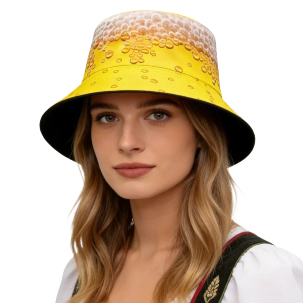 Sombrero de Pescador Reversible para Fiesta de Cerveza, Decorativo, para Mujer y Hombre, Protección Solar para Playa, Verano y Viajes, Gorras Panamá