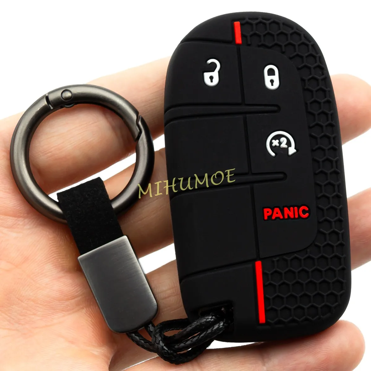 

Силикагель 4-кнопочный автомобильный брелок-цепочка для Jeep Grand Cherokee WK2 Renegade BU Compass MP Dodge Durango Journey