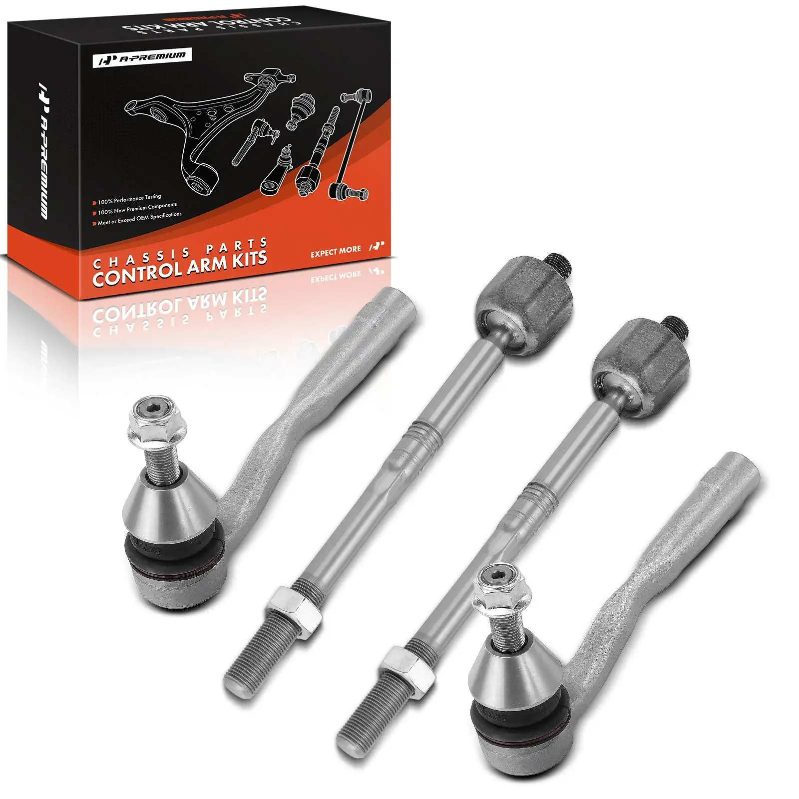 A-Premium 4x Front Inner & Outer Tie Rod End Kit for Mercedes-Benz GLE350 GLE550e 2016-2018 GLE400 2016-2019 GLE300d 2016-2017