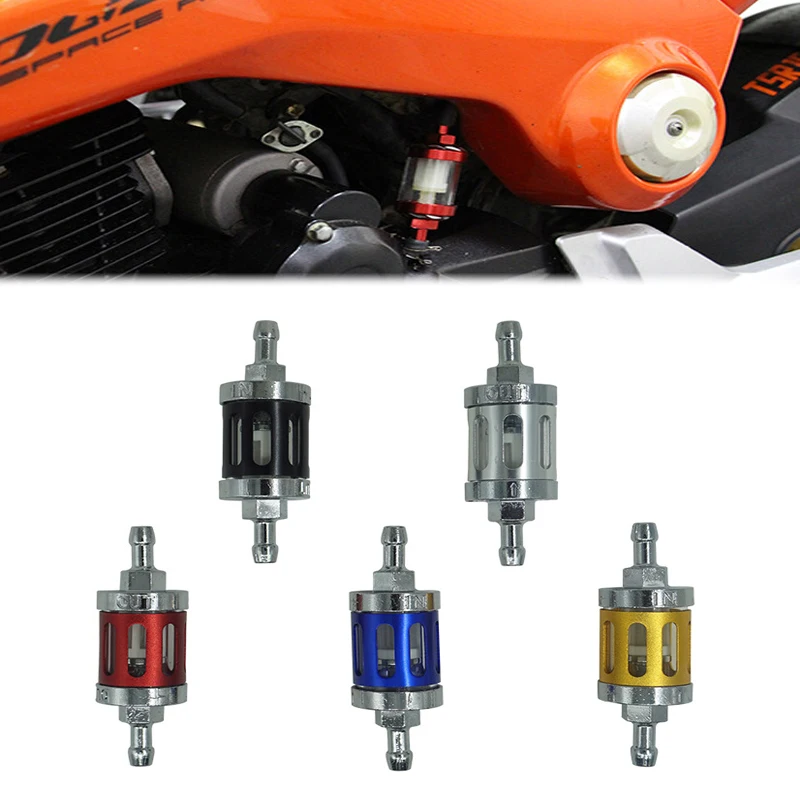 Motorcycle ATV Dirt Bike Tuning Parts Universal CNC Gasoline Filter 7mm Aluminum Alloy Gasoline Oil Oil Filter