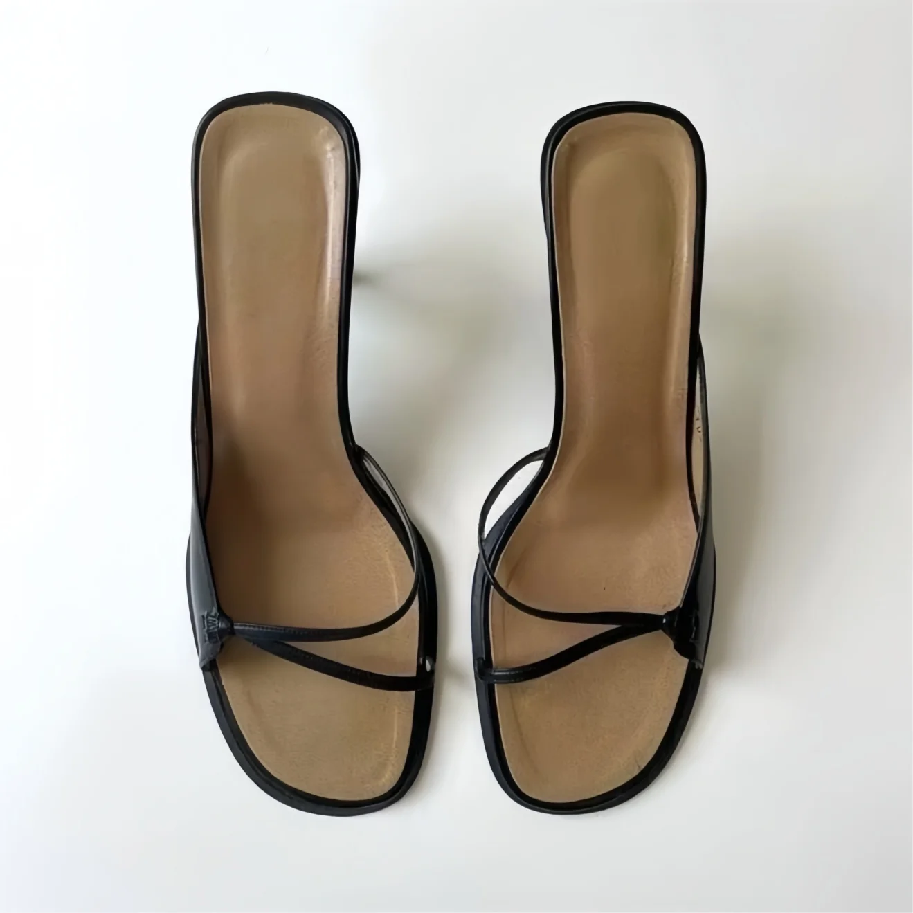 Women High Heels 2026 Summer Fashion Shoes Clip-toe Square Toe Sandals New Comfortable Stiletto Beach High Heel Slippers