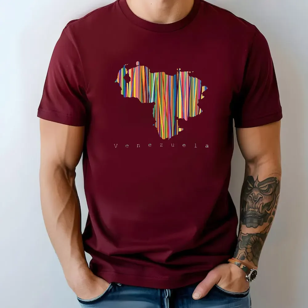 مابا دي فنزويلا متعدد الألوان فرانيلا الكرتون الكتابة على الجدران التوضيح الرجال الكلاسيكية تي شيرت البندقية تصميم القطن الرجال الملابس #3