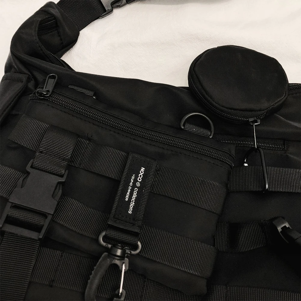 

Vintage Crossbody Bag Large Capacity Retro Harajuku Functional Bag Adjustable Shoulder Strap Men Women Daily Travel Streetwear