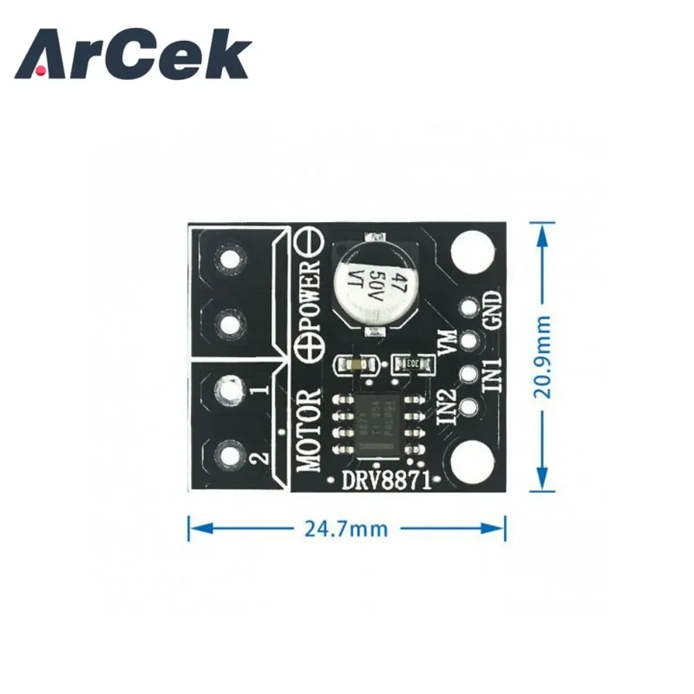 1pcs DRV8871 H-Bridge Brushed DC Motor Driver Breakout Board for Arduino PWM Control 3.6A Max Internal Current Sense 6.5V To 45V