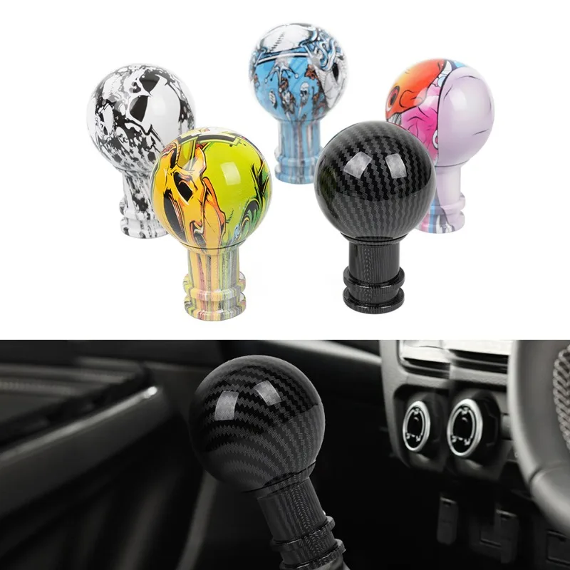 تعديل السيارة الملحقات 86 مللي متر جرافيتي مستديرة أكريليك والعتاد رئيس والعتاد التحول كرة اليد التحول مقبض عالمي