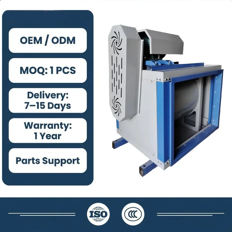 Energy-Saving Compact Sturdy-Structure Kitchen Fume Exhaust Fan Box for Food Service Industry Ventilation