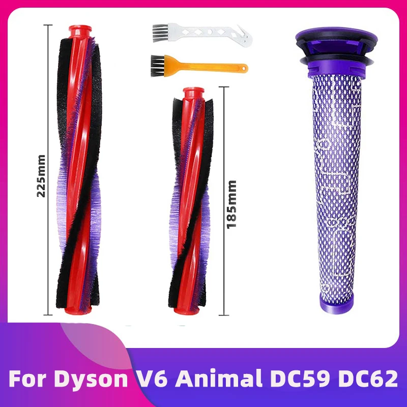 For Dyson V6 Animal DC59 DC62 SV03 SV073 Cordless Vacuum Cleaner Bristle Roller Brush Bar Pre-Filter Replacement Parts Spare Kit