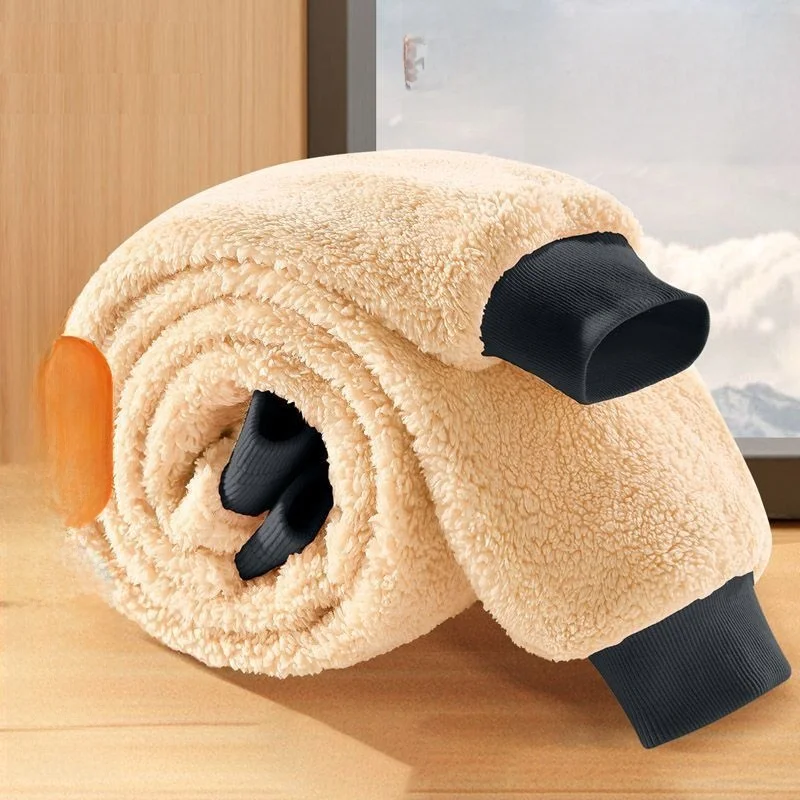 

Thiened Lamb Velvet Sweatpants Men's Winter High Waist Straight Leg Anti-Wear Trousers Youth Faion Daily Wear Bla