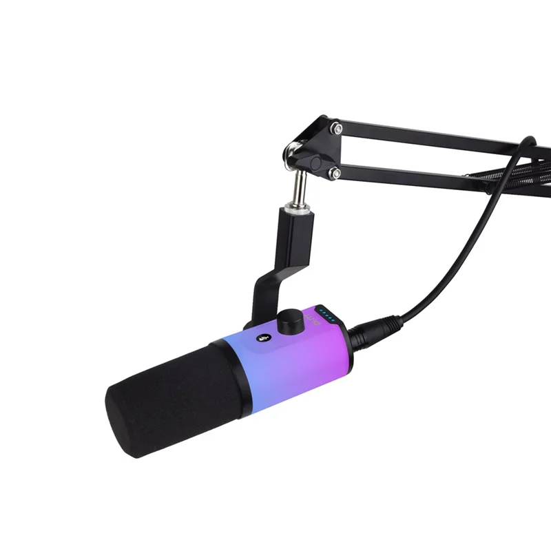 【Горячие товары】Двухрежимный динамический микрофон XLR/USB для прямой трансляции, запись подкастинга, игровые функции наушников RGB