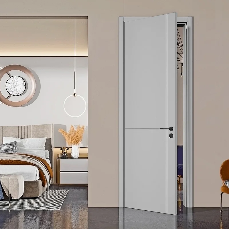 

Modern Good Quality Luxury Complete Set Soundproof Solid Color Wooden Doors Interior Doors Bedroom Doors
