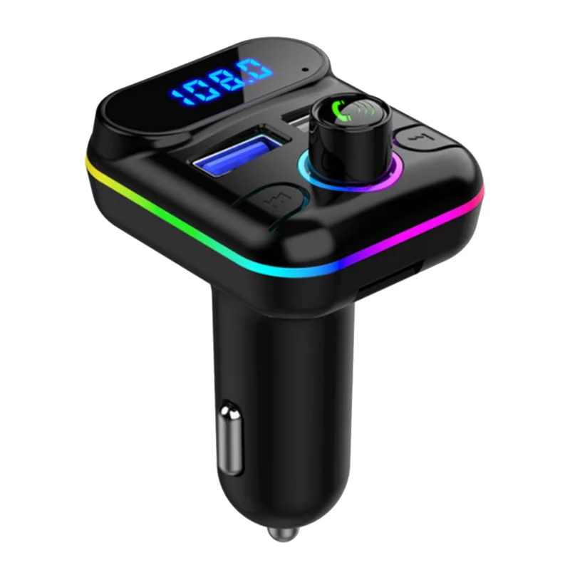 Car Hands-Free M33 Bluetooth-Compaitable 5.0 FM Transmitter Dual USB Charger Kit MP3 Modulator Player Disk Player
