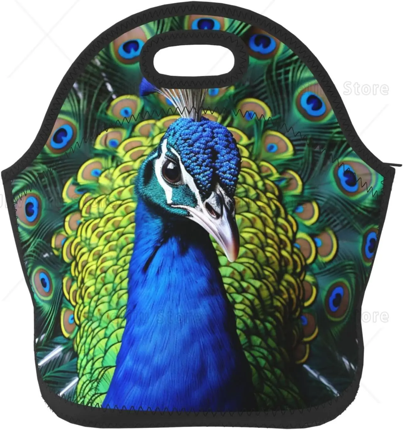 

Blue Peacock Lunch Bag for Women Insulated Tote Bags Reusable Box for Men Leakproof Cooler Container