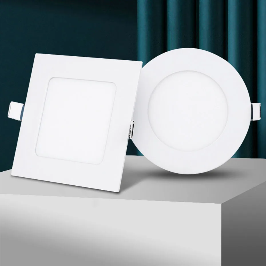 

Ceiling Recessed Led Panel Light 3W 4W 6W 9W 12W 15W 18W 24W Ultra Thin Plafon Led Spot Downlight Round Square Indoor Lamp