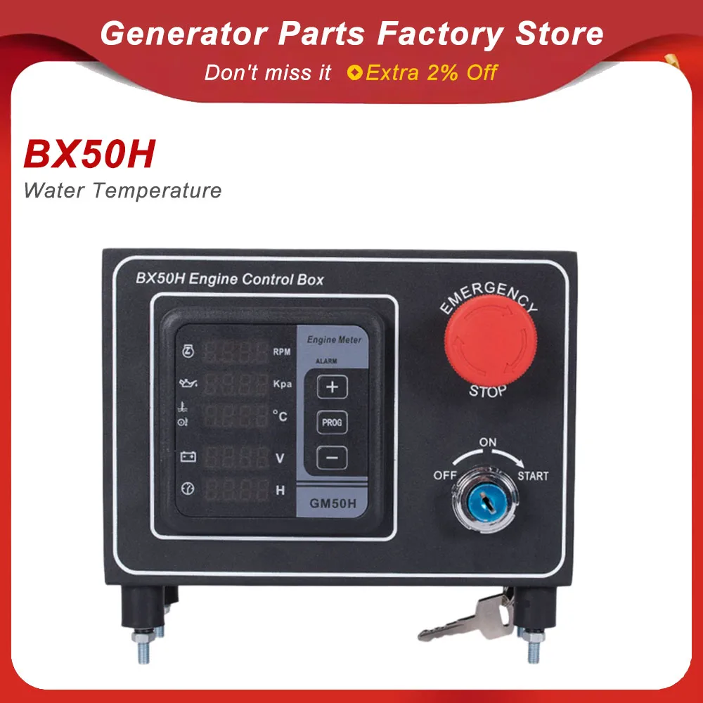 GM50H  Multifunction Diesel Engine Monitor Controller Gauge Oil Temperature Pressure Water Temperature RPM Meter