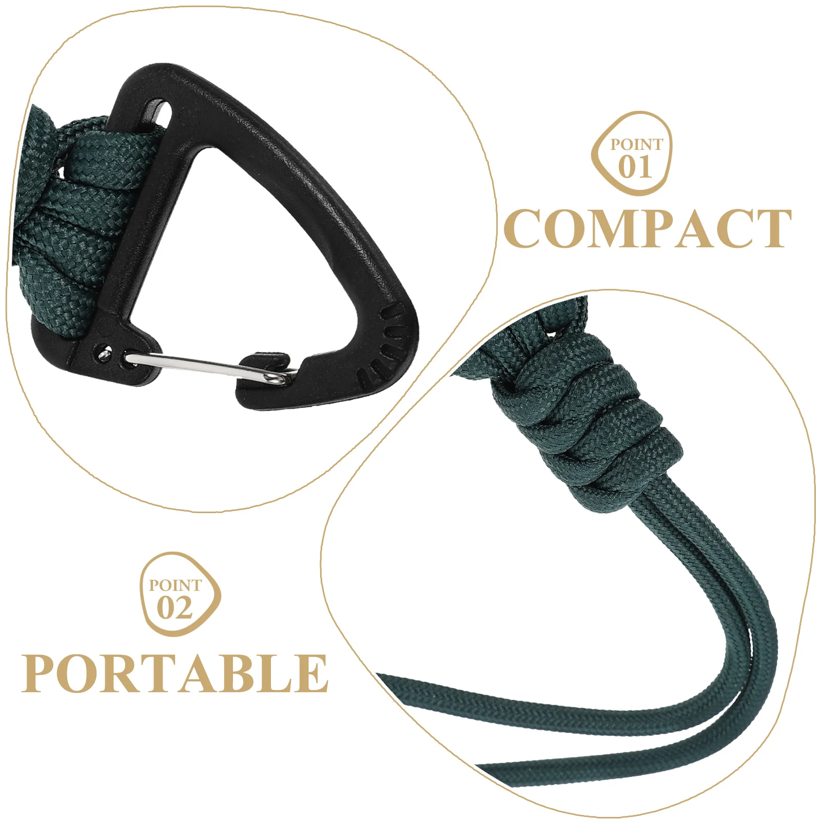 

2pcs Keychain Lanyard Wrist Rope for Camping Carabiner Straps Polyester Multifunctional Tool Hook Sturdy Durable Anti-loss