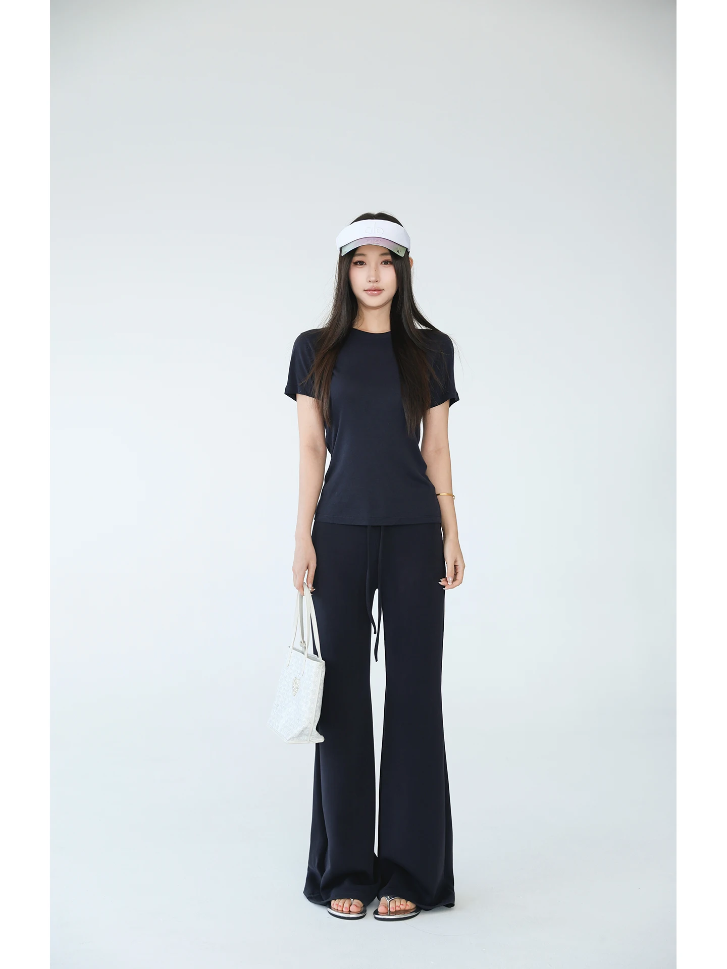 

Daily Wear Three-Color Panda Jingjing Face Mask Pants Wide Waist Bell Bottoms Casual Trousers for Women Comfortable Linen Blend