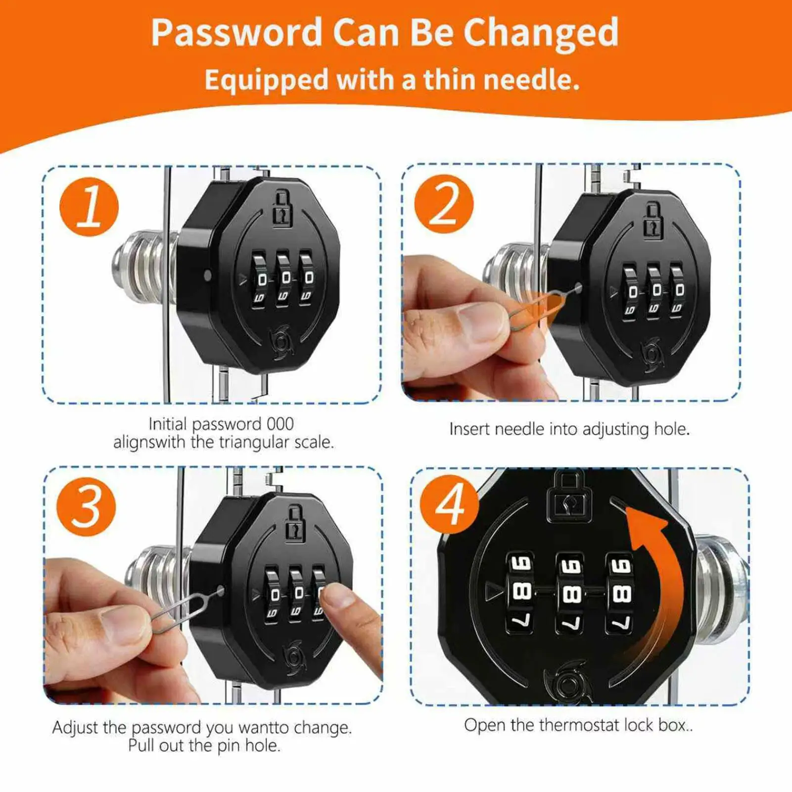 Locking Thermostat Cover With Combination Lock Clear Protector Wall Thermostat Lock Case Cover For Home Office Restaurant Hotel