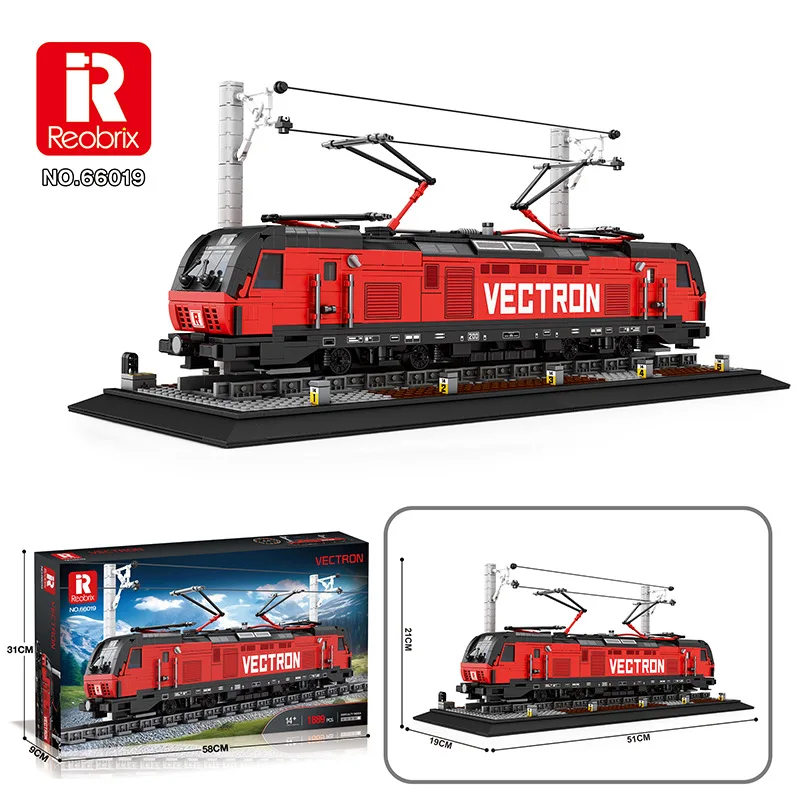 1889PCS Vectron electric passenger train building block model table top ornament Children's educational toy Holiday gift gift