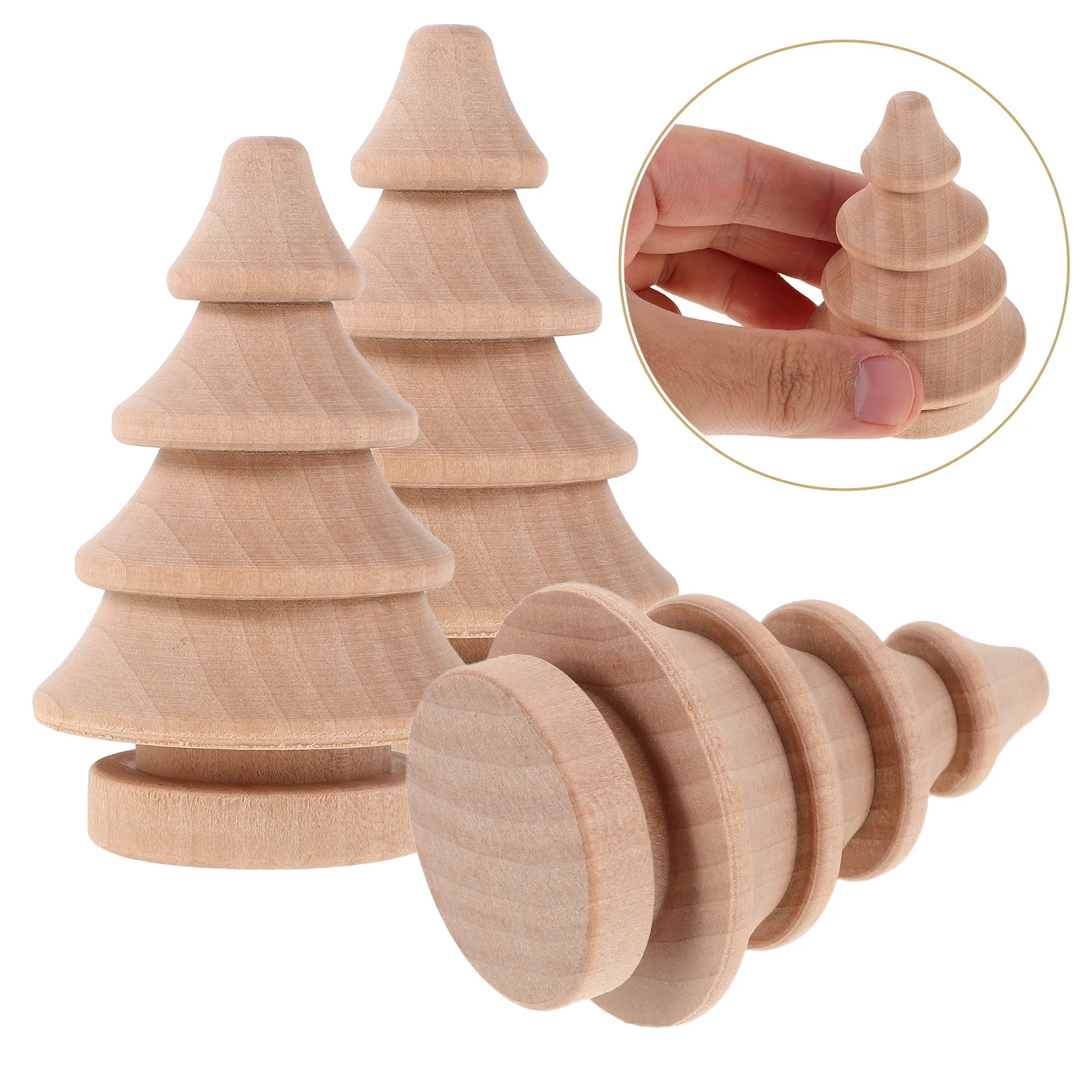 

3Pcs Mini Wood Trees Unfinished Christmas Decor Rustic Table Centerpieces for Home Office Desk Party Favors Mini Wood Trees
