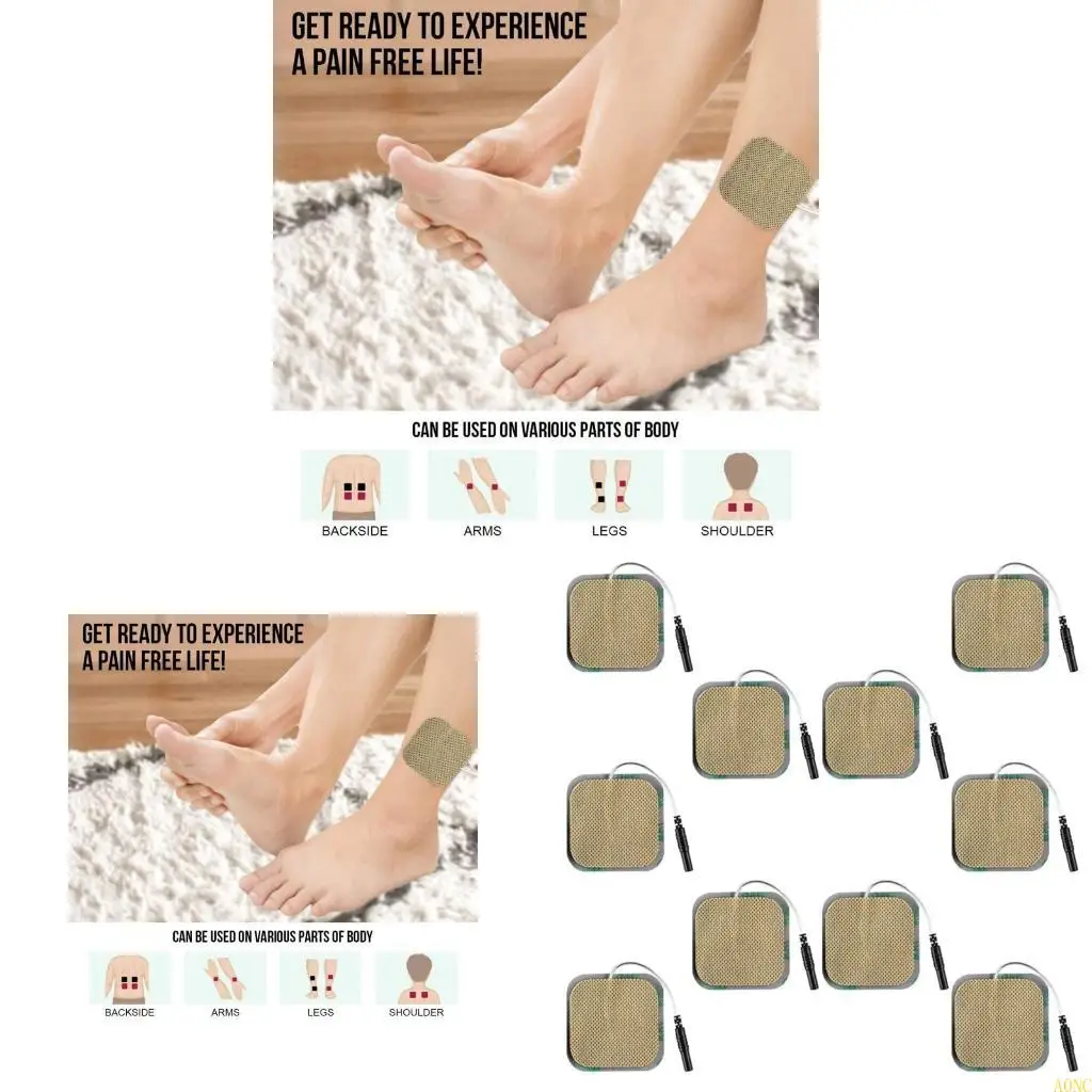 

A0NC 10 шт. многоразовые электродные подушечки для десятков единиц, сменные подушечки, самоклеящиеся подушечки для единиц машины