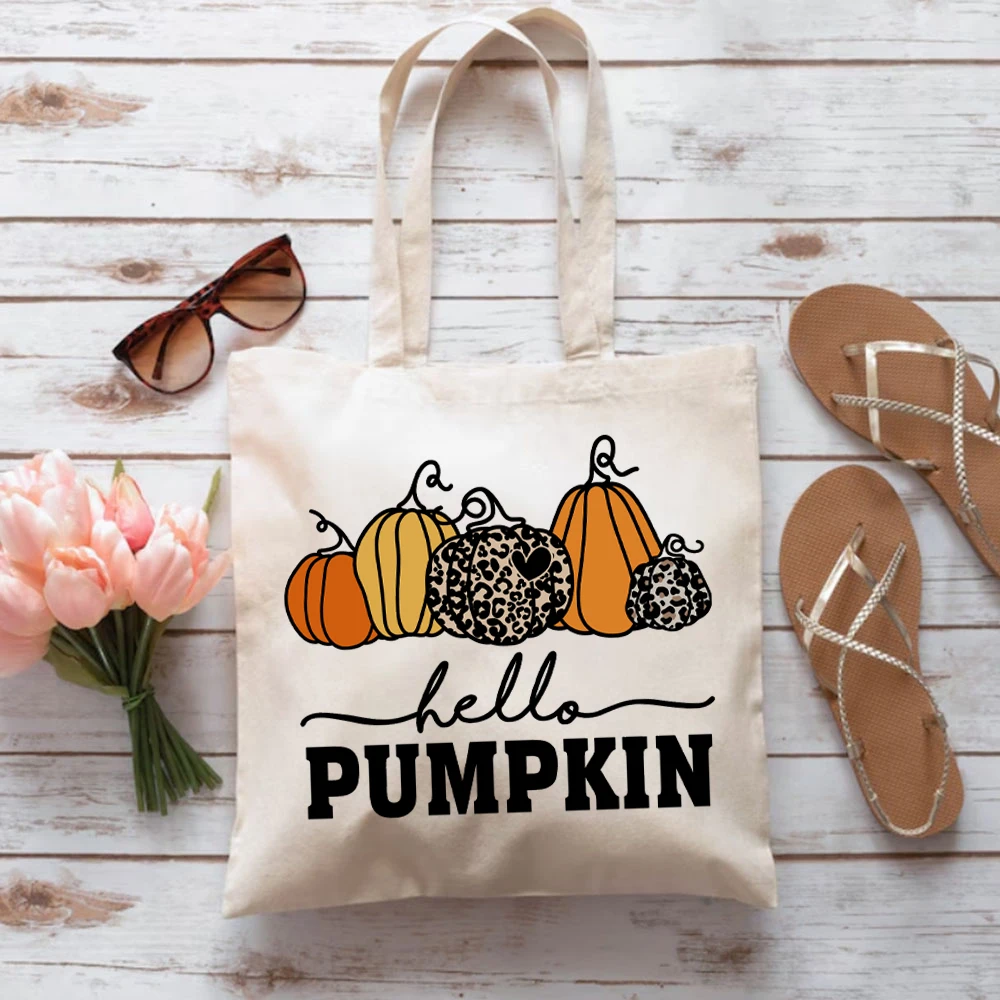 Hello Pumpkin Bags Thanksgiving Gift Women Handbags  Fall Gifts Women's Shopping Bag Cute Fall Tote Bag for Women Halloween Bags