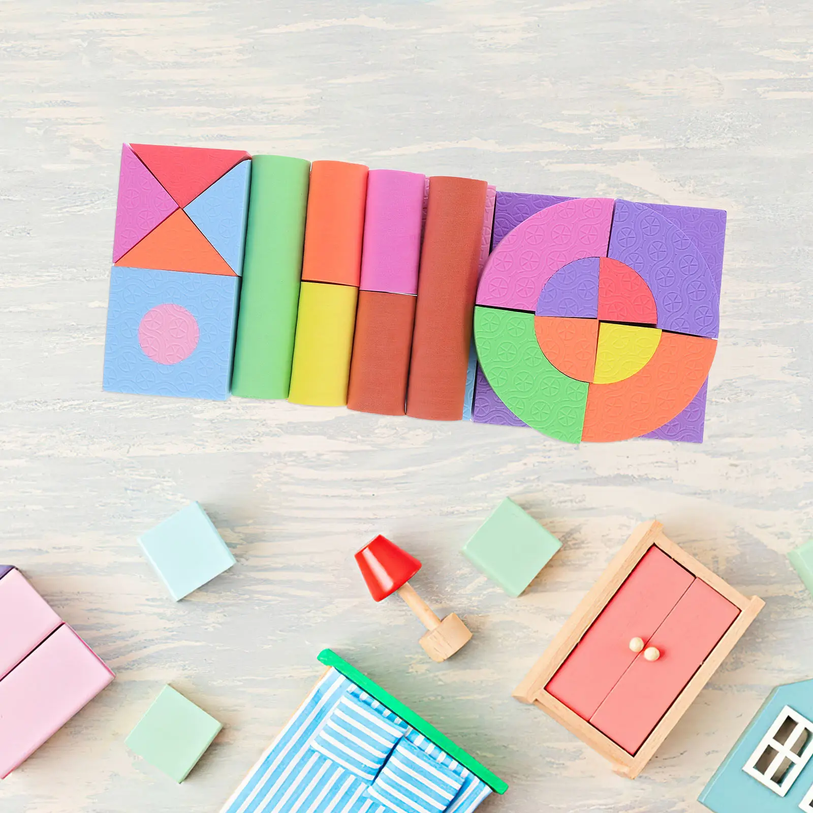 

100Pcs Soft Eva Educational Blocks Early Learning Color Recognition Sensory Development Kid Plaything Cartoon