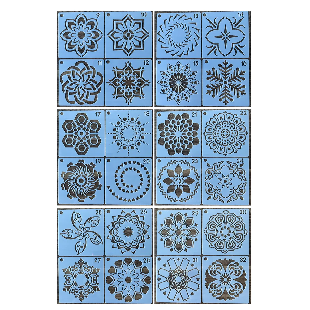 36pcs Mandala Drawing Stencils DIY Painted Decoration Hollow Mandala Spraying Stencils Flower Stencils