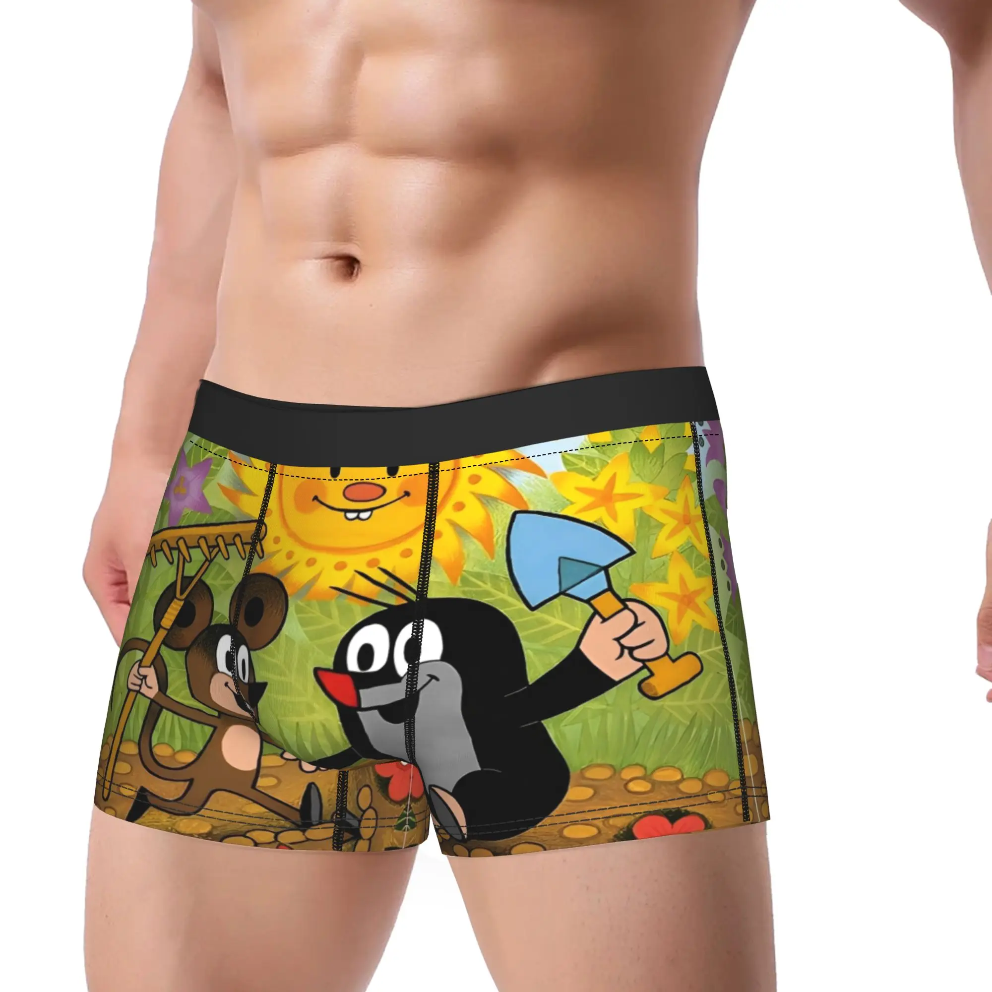 The Little Mole Cartoon Animal Men Boxer Briefs Cozy Underwear  Underpants