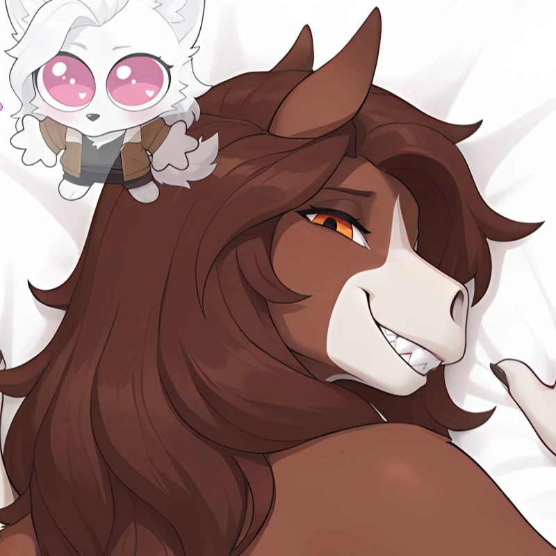 Dakimakura Anime Pillow cover Horse Anthro Pregnant version Double-sided Print Of Life-size Body Pillowcase Gifts
