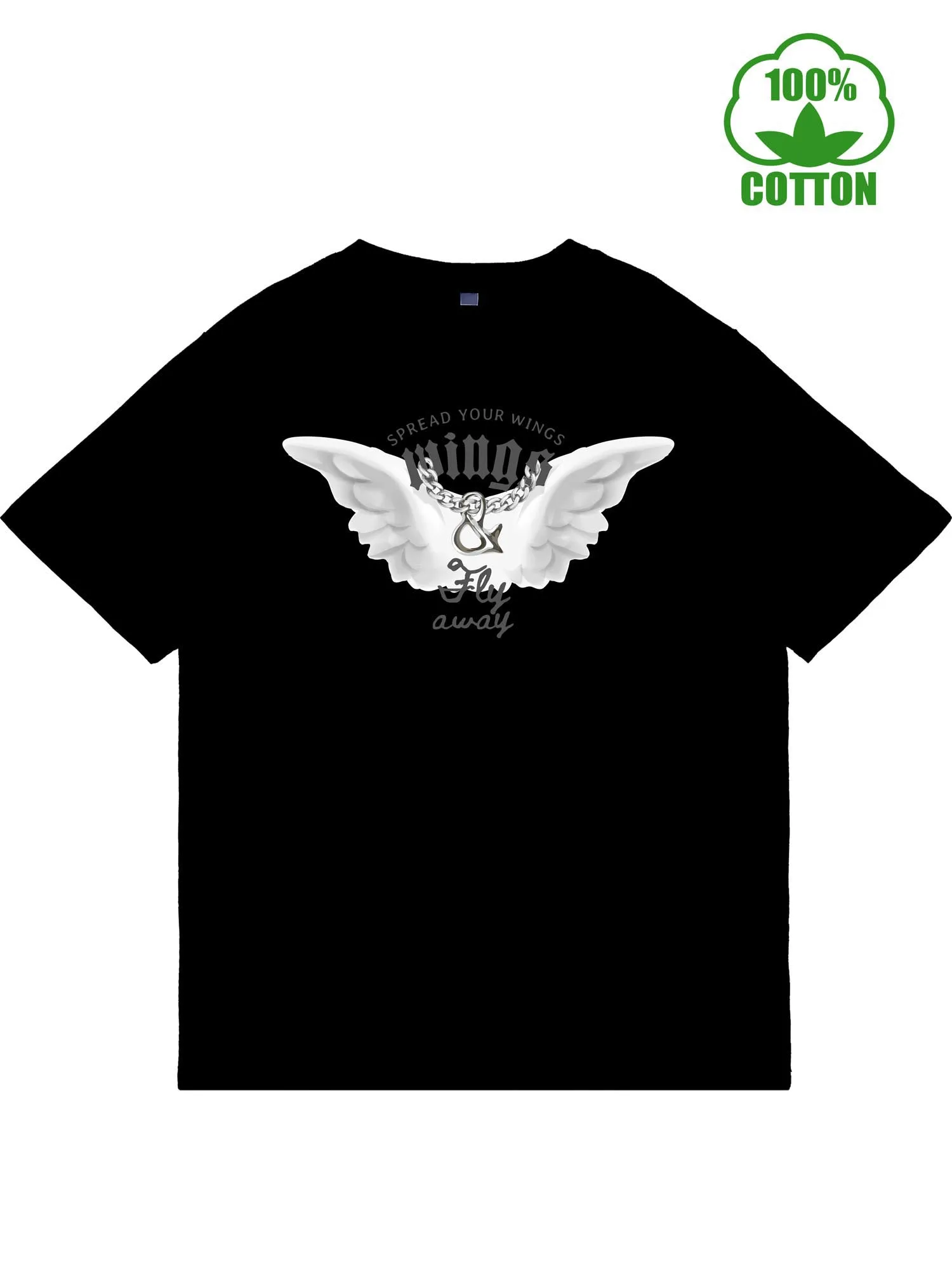 تي شيرت رجالي كلاسيكي من Spread Your Wings بأكمام قصيرة ورقبة دائرية تي شيرت للرجال، تي شيرت رجالي من القطن الخالص